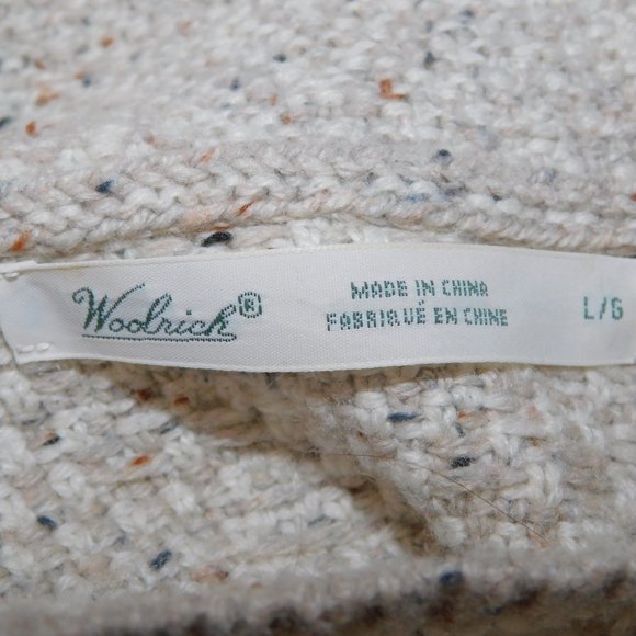 Woolrich Womens L cream beige speckled mock neck Wool Blend Sweater - Picture 4 of 14